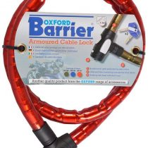 Oxford Unisex's Barrier Armoured Cable Lock-Red, 1.5 x 25 mm