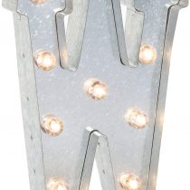 Darice Metal Marquee Letter 9.875-inch, W, Galvanized Silver, 9"