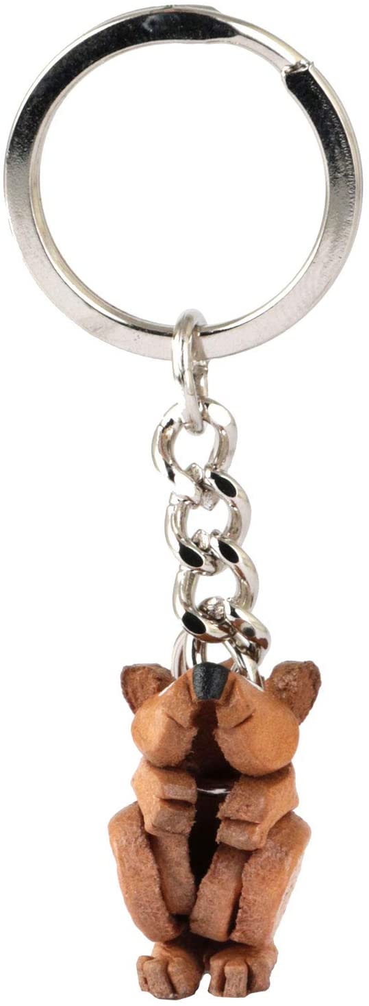 MONKIMAU Leather Keyring Squirrel, Brown - Image 3