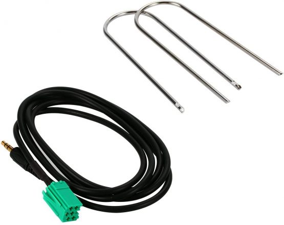 Yesmin AUX Cable for Renault Car Audio Parts, 3.5mm Audio Jack MP3 iPod iPhone 1.5m Aux Input Adapter Cable Lead for Renault Clio Megane Laguna Espace Kangoo Scenic with 2 U Style Release Keys
