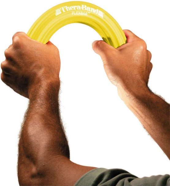 Resistance Bar, TheraBand FlexBar, Pain Relief for Tennis Elbow Injury, Tendonitis & Improve Grip Strength, Yellow, Extra Light Beginner - Image 2