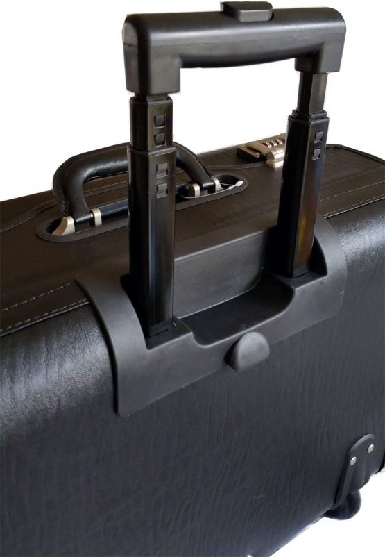 Large Wheeled Laptop Pilot Case in Grained Faux Leather Rolling Briefcase Business Bag on Wheels - Image 2