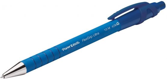 Paper Mate Flexgrip Ultra Capped Ballpoint Pens | Medium Point (1.0 mm) | Blue | 12 Count - Image 2