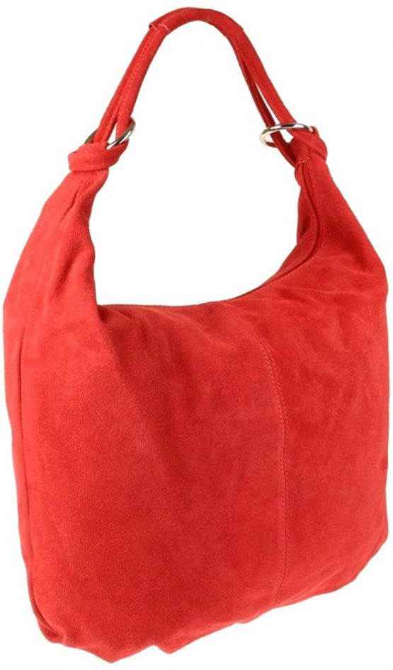 Girly Handbags Italian Leather Suede Hobo Shoulder Bag - Image 2