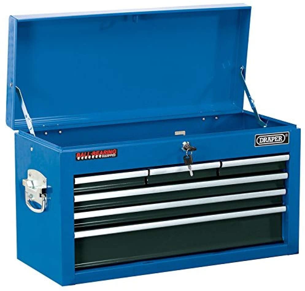Draper Tools 51690 Six Drawer Narrow Pattern Tool Chest, blue