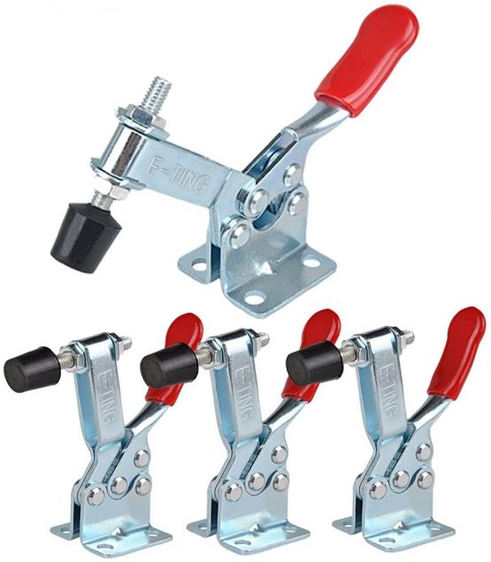 IMAGINE 4Pcs Hand Tool Toggle Clamp 201B 198lbs Antislip Red Horizontal Clamp Quick Release Tool (201-B) - Image 2