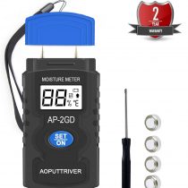 Wood Moisture Meter-Digital Moisture Detector AP-2GD Moisture Tester, Pin-Type Water Leak Detector Damp Tester Dampness Meter with Backlight for Wood Building Material Firewood Walls Paper Floor