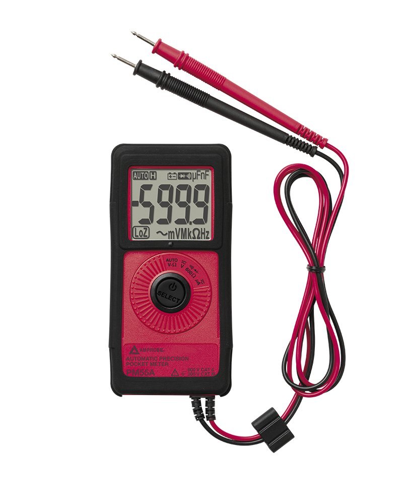 Beha-Amprobe PM55A Digital Pocket Mulimeter, NCV, automatic function selection, Red, Black