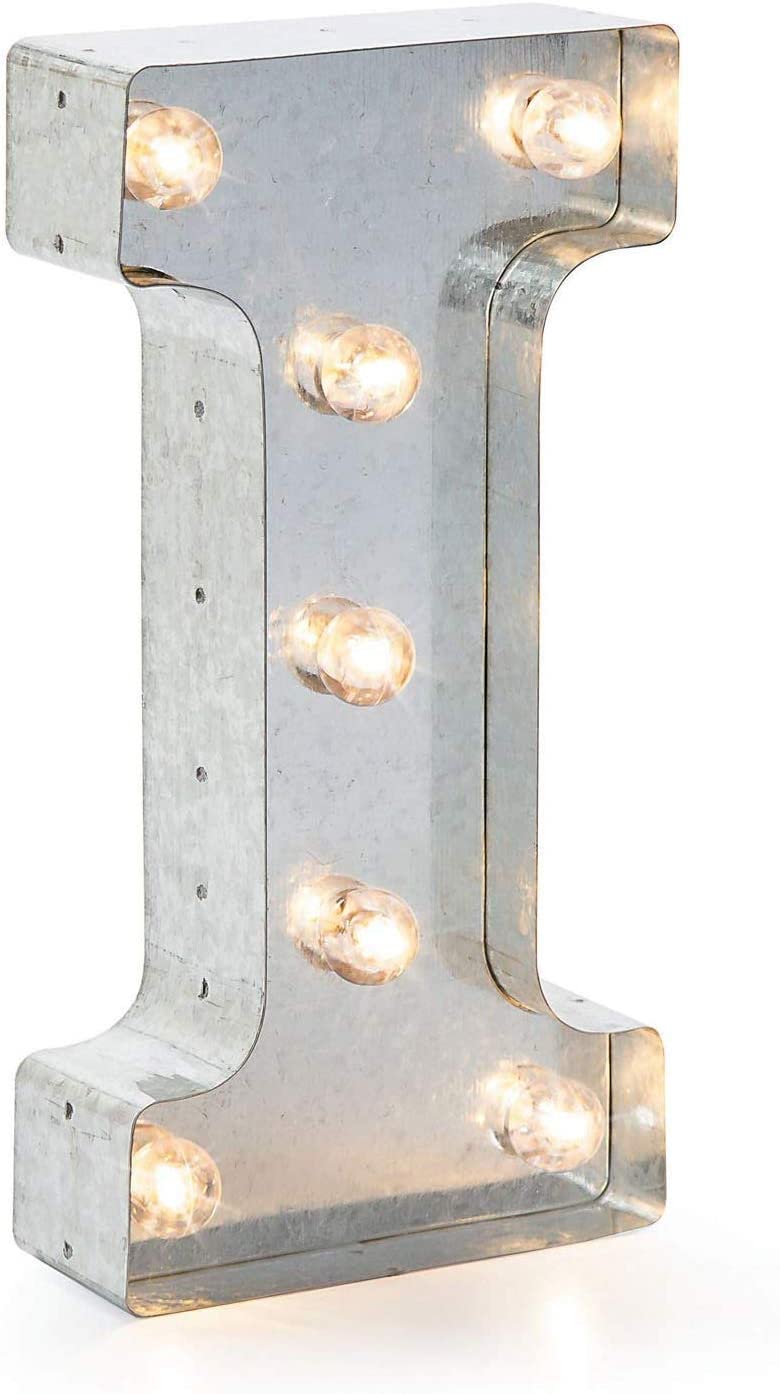 Darice Metal Marquee Letter 9.875-inch, Galvanized Silver, 9"