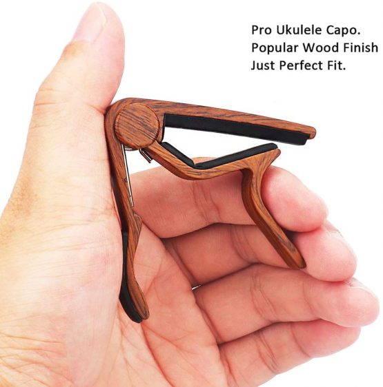 WINGO Wooden Pro Ukulele Capo for Soprano Contert Baritone,Rosewood. - Image 2