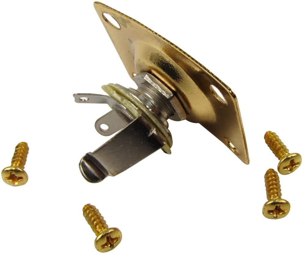 Musiclily 1/4 Inch 6.35mm Rectangular Mono Input Guitar Jack Plate Plug Socket for USA Les Paul Epiphone Style Electric Guitar Replacement - Image 3