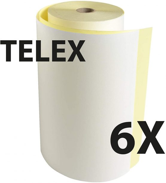 Exacompta Telex Machine Rolls, 210mmx70m, 2-Ply - White