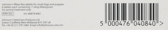 Johnsons Veterinary Products 4Fleas Tablets for Puppies and Small Dogs Treatment Pack, Pack of 6 - Image 3