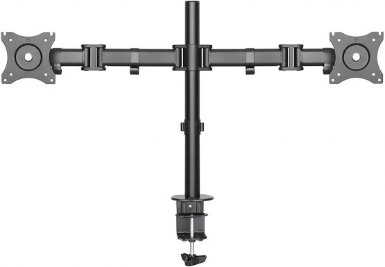 Newstar NM-D135DBLACK Full Motion Dual Desk Mount (clamp & grommet) for two 10-27" Monitor Screens, Height Adjustable - Black - Image 4