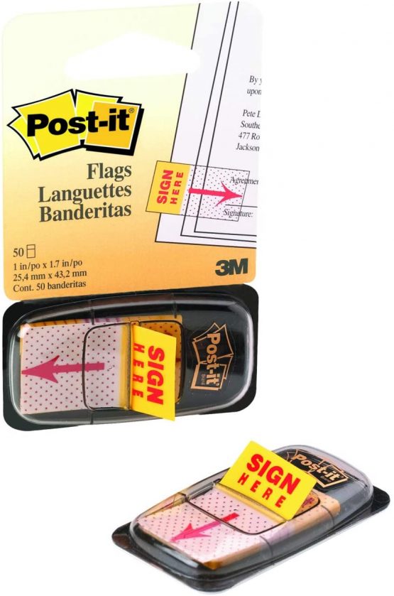 Post-it 25mm x 43.2mm Index Sign Here Flags (50 Sheets),680-9 - Image 2