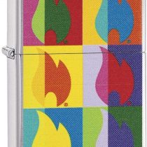 Zippo Unisex's Abctract Flame Design Windproof Pocket Lighter, Brushed Chrome, One Size