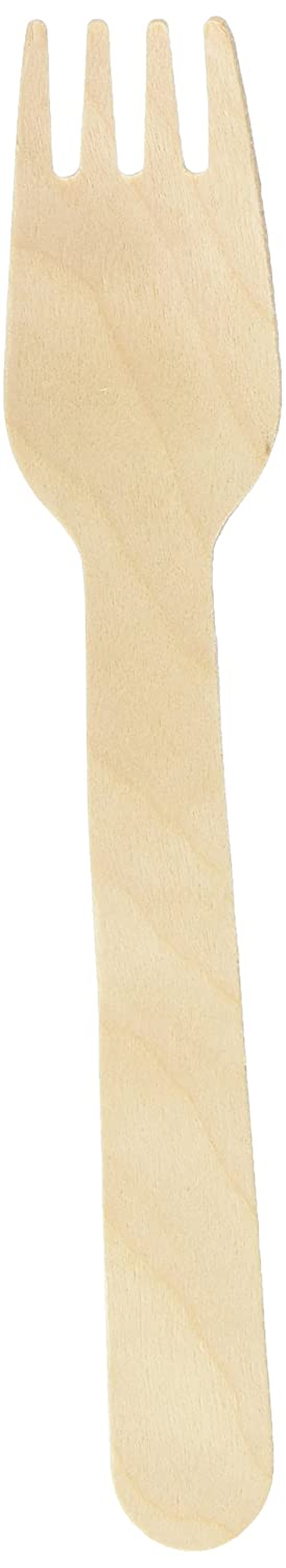 Fiesta Green Wooden Fork (Pack 100), Brown, Forks