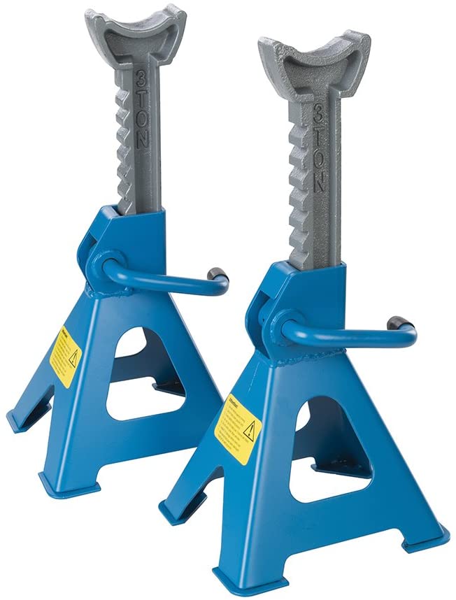 Silverline 3 Tonne Axle Stands - Heavy-Duty Jack Stand Set for Cars & Vans, 2-Piece Pair (763620) - Image 3