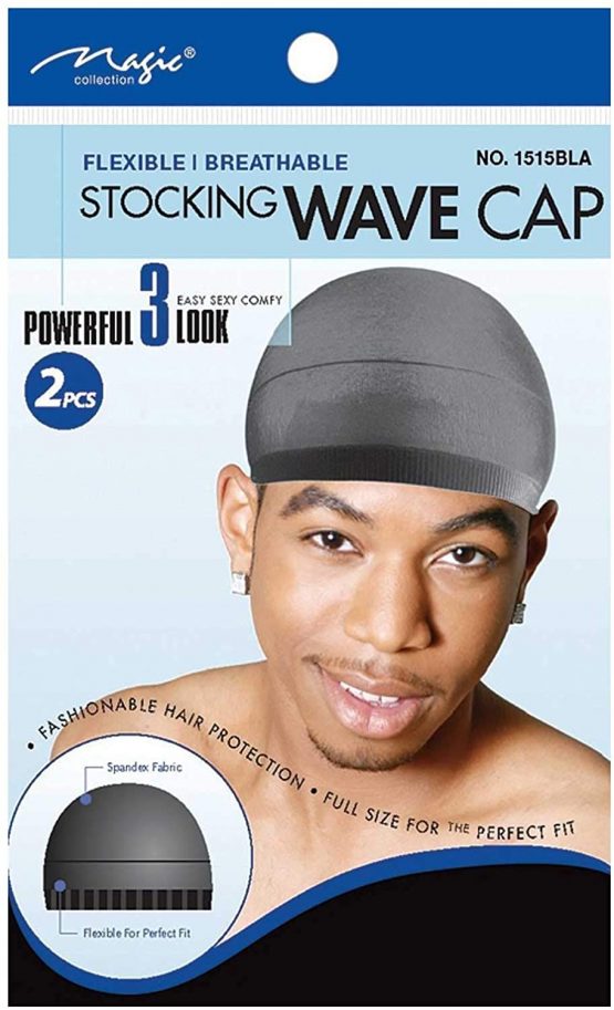 Magic Collection Stocking Wave Cap Black Colour 2 Pieces