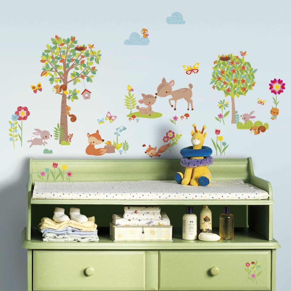 RoomMates Enchanted Spring Forest Wall Stickers, Multi-coloured