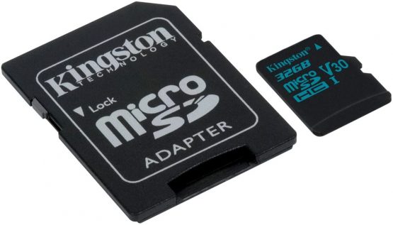 Kingston Canvas Go SDCG2/32GB MicroSD Card Capturing Life on the Move, Class 10 UHS-I U3, SD Adapter Included