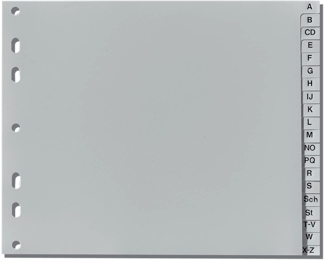 Herlitz 10843514 Register A-Z, 23 x 18 cm Half Height.PP, Euro Hole, Grey