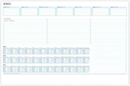 Herlitz 10621506 Desk Pad Paper 16/17/18 58x38 cm 50 Sheets Printed in Two Colours