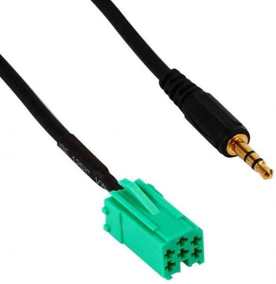 Yesmin AUX Cable for Renault Car Audio Parts, 3.5mm Audio Jack MP3 iPod iPhone 1.5m Aux Input Adapter Cable Lead for Renault Clio Megane Laguna Espace Kangoo Scenic with 2 U Style Release Keys - Image 2