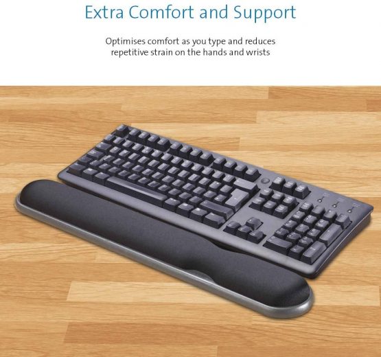 Kensington Height Adjustable Ergonomic Gel Keyboard Wrist Rest with Wrist Support Pad - 497 x 77 x 34 mm - Black (22701) - Image 2