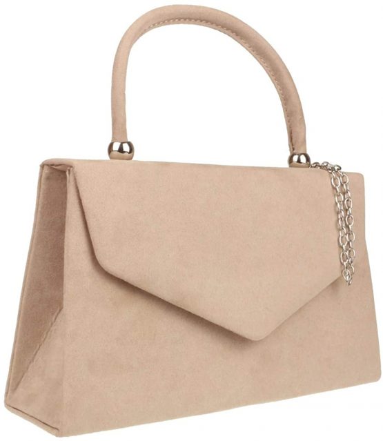 Girly HandBags Top Handle Faux Suede Clutch Bag Grab Holder Womens Handbag - Image 2