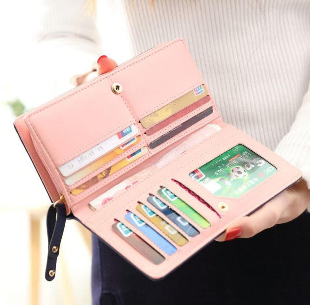 Diyafas Long Zipper Wallet for Women Buckle Cartoon Cat Purse Ladies Large Capacity Card Holder Handbag, Black - Image 4
