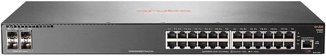 Aruba HPE 2930F 24G 4SFP+Swch UK, JL253A, Schwarz