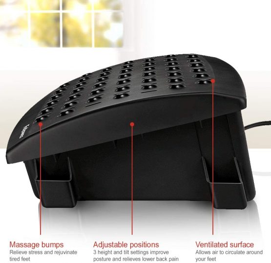 Fellowes Professional Series Climate Control Adjustable Foot Rest for Under Desk - Black - Image 3