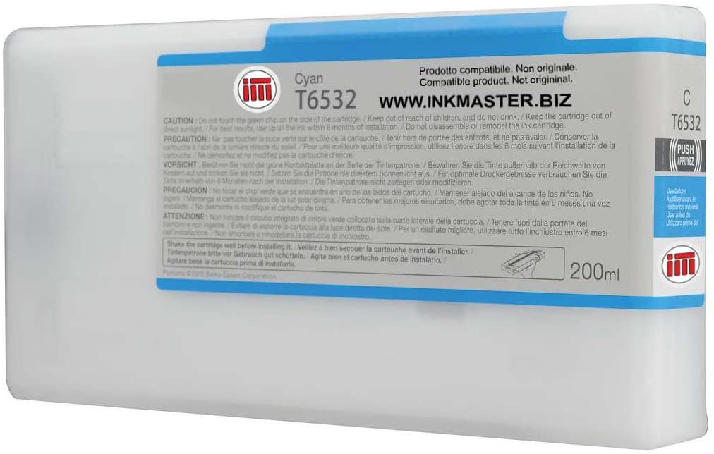 Epson ink cartridge cyan T653 200ml T 6532, Standard