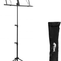 Tiger Easy Folding Sheet Music Stand with Bag - Portable Folding Music Stand in Black