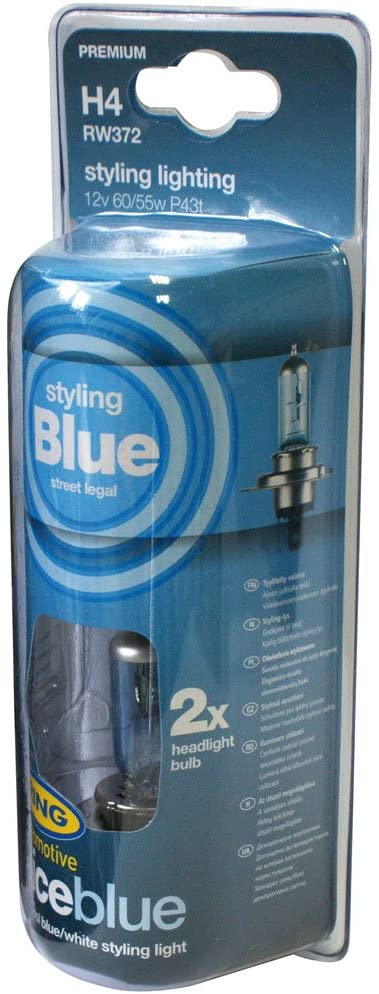 Ring Automotive RW372 H4 P43t Ice Blue Halogen Headlamp, 12 V, 60/55 W