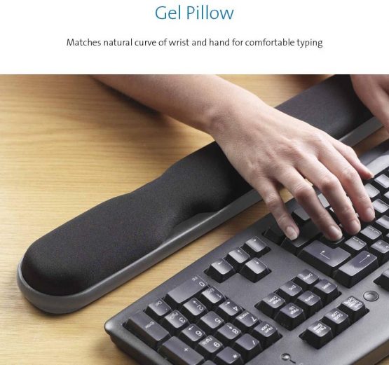 Kensington Height Adjustable Ergonomic Gel Keyboard Wrist Rest with Wrist Support Pad - 497 x 77 x 34 mm - Black (22701) - Image 3