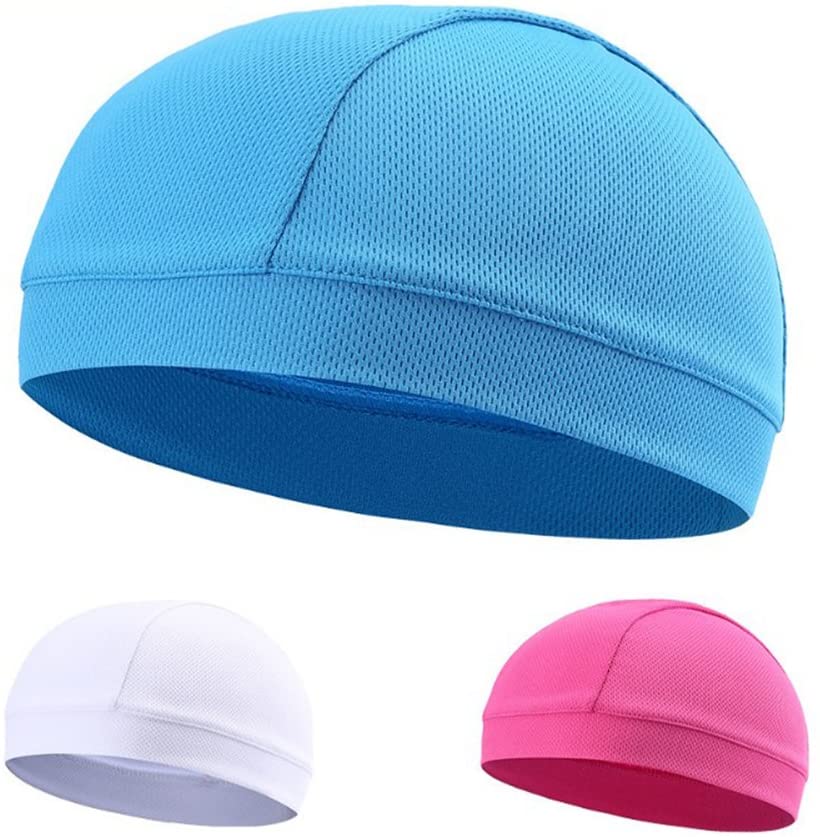 Quick Dry Cycling Cap for Men and Women High Elasticity Beanie Sweatband Moisture Wicking Helmet Liner for Outdoor Sports Activities White - Image 2