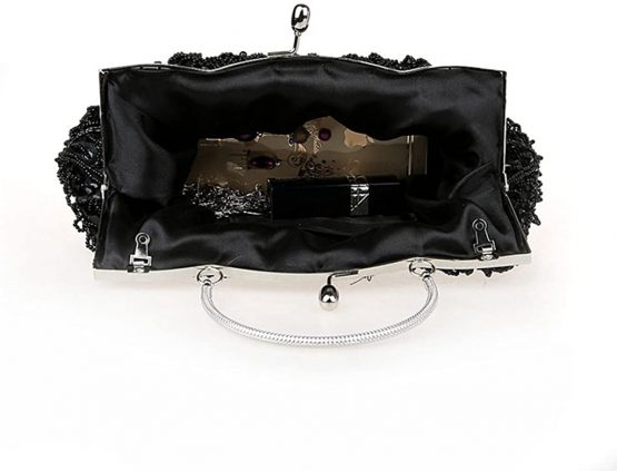 HONGCI Glitter Fashion Beaded Sequin Pearl Clutch Bag for Women - Vintage Beaded Evening Bag, Bridal Bag, Clutch Bags for Wedding, Party - Image 3