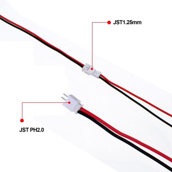 20 Pieces Micro JST PH 2.0 2-Pin Connector Plug Male and 20 Pieces 10 cm Red and Black Silicone Cable Wire with Female Connector - Image 3