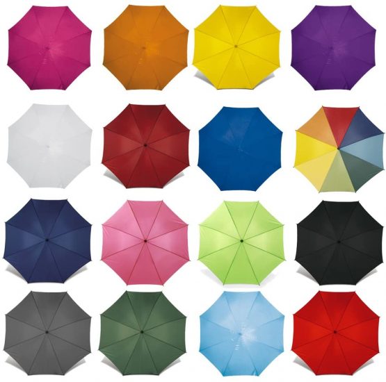 eBuyGB Automatic Classic Wooden Crook Handle Folding Umbrella 41.5" (Burgundy) - Image 2