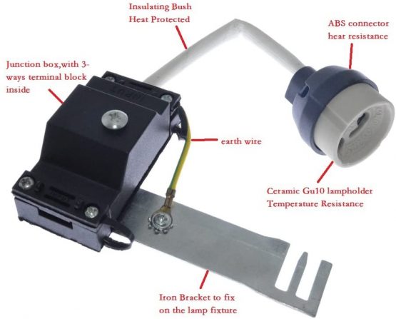 Pack of 10 Ceramic Gu10 Lamp Holder with Connection Terminal Box - Image 2