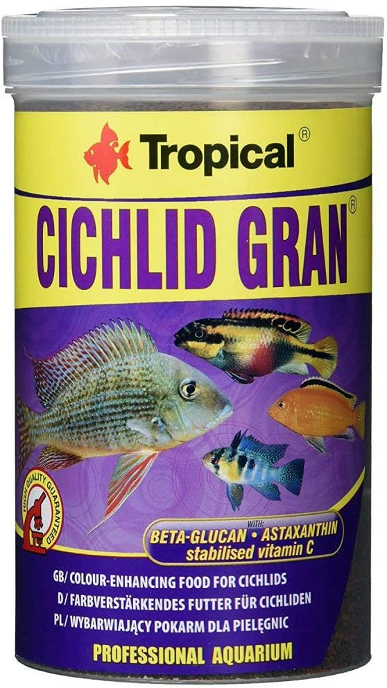 Cichlid Gran 1000ml/550g - Special food for all Cichlids Malawi Tanganyika colour enhancing granulated food