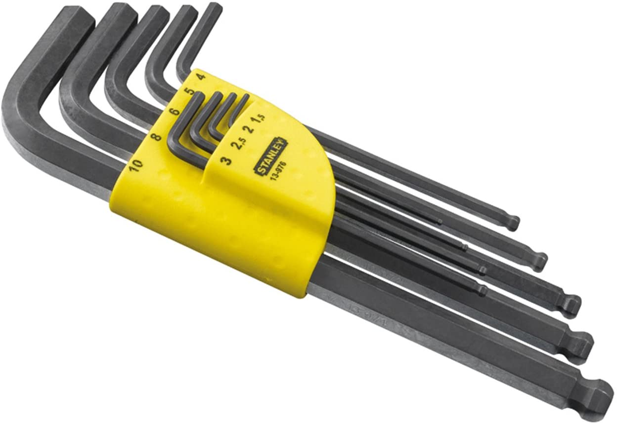 Stanley 1-13-976 Folding Key with Ball Head, Silver, Set of 9 Piece