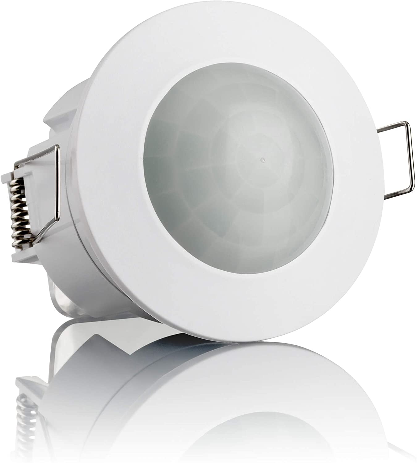 SEBSON PIR Sensor Indoor, Ceiling Flush Mounted, Infrared Motion Sensor, LED Suitable, Range 6m / 360°, max. 1200/300W, IP20