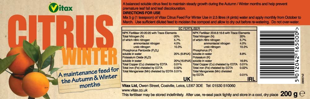 Vitax Ltd Citrus Feed for Winter Soluble Plant - Image 2