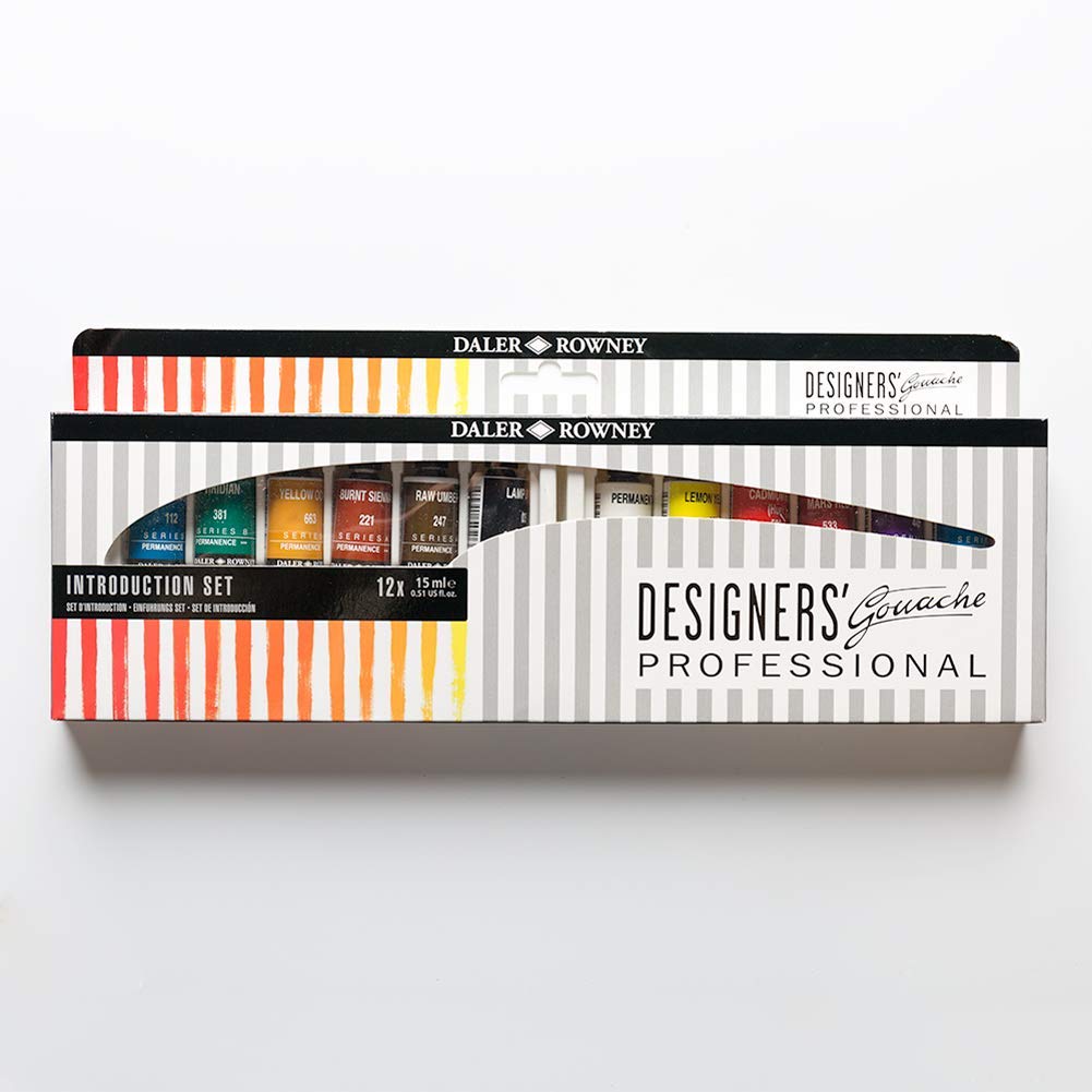 Daler Rowney Designers Gouache Introduction Paint Set, 12 Assorted Colours x 15ml Tubes - Image 3