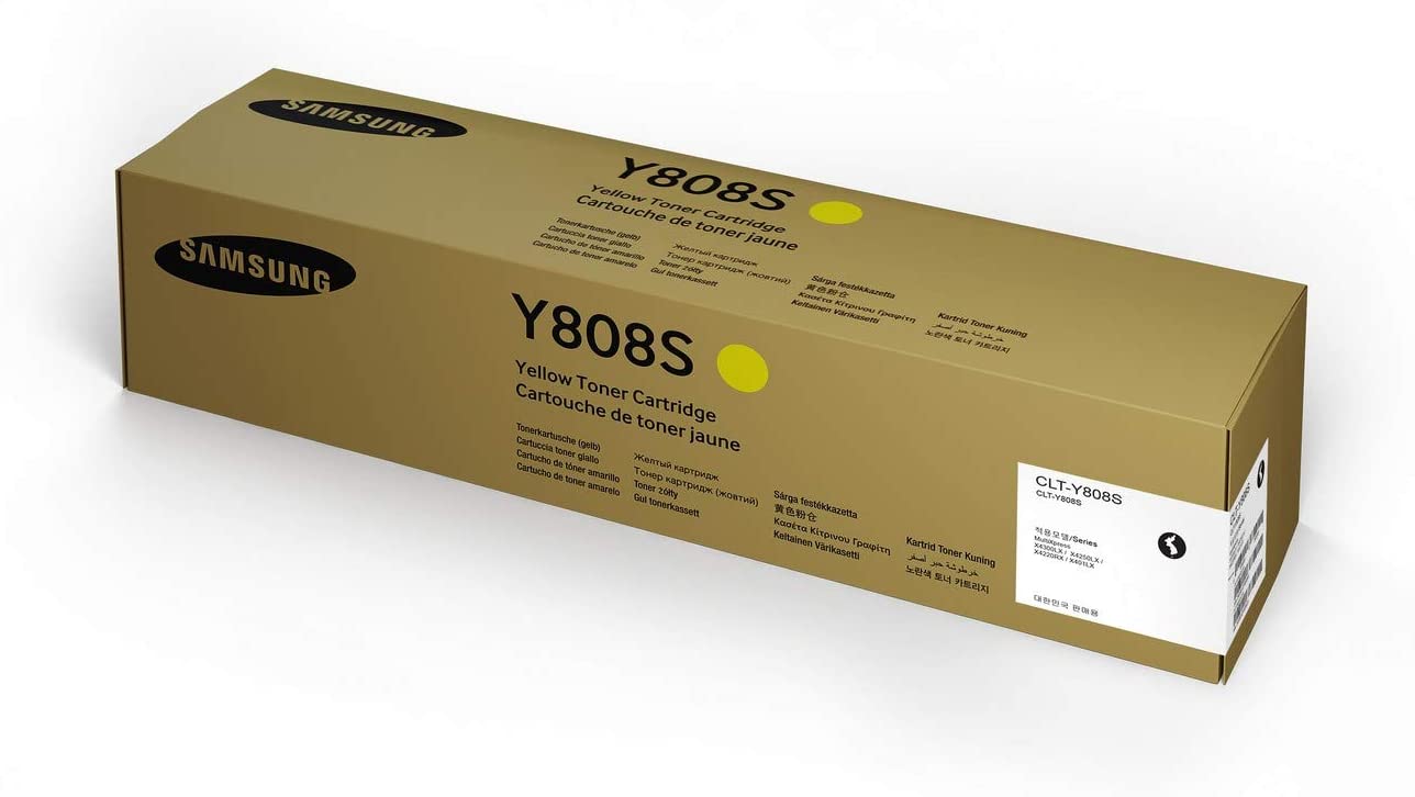 Samsung SS735A CLT-Y808S Toner Cartridge, Yellow, Pack of 1, Standard