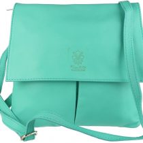 Girly Handbags Genuine Italian Leather Double Pocket Crossbody Bag