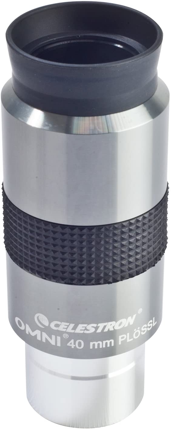 Celestron 93325 Omni Series 1.25 inch / 40mm Eyepiece, Black/Silver, Silver/Black, 40 mm